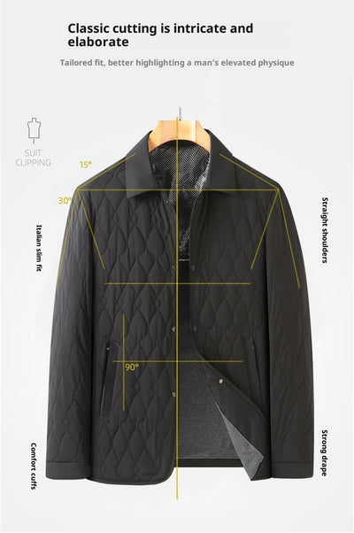 Chaqueta Acolchada de Negocios con Diseño Geométrico para Hombre - Image 23