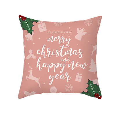 Funda de Almohada Navideña con Diseño de Dibujos Animados en Tela Melocotón - Image 11