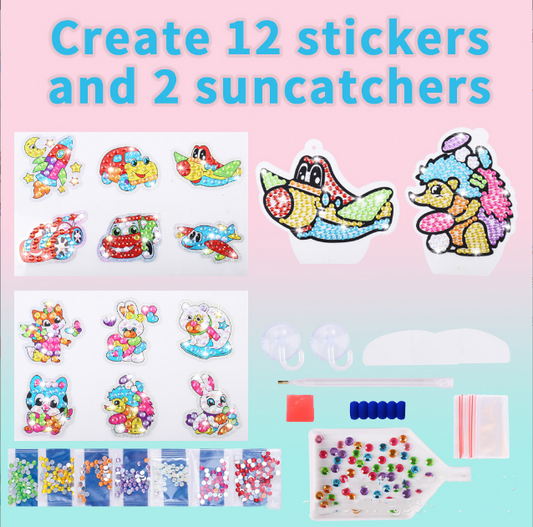 Pegatinas de Pintura de Diamante Infantil con Diseños de Caricaturas