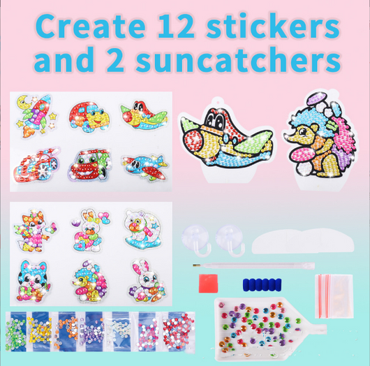 Pegatinas de Pintura de Diamante Infantil con Diseños de Caricaturas