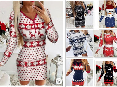Vestido Largo Slim Navideño con Estampado Digital de Posicionamiento - Image 11