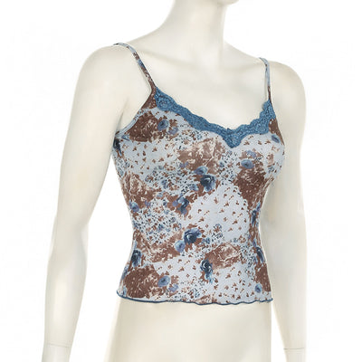 Chaleco Estampado Floral con Top de Encaje para Mujer - Image 13