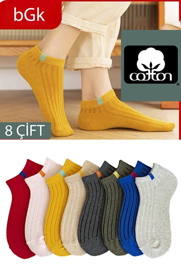 Pack 8 Pares de Calcetines Cortos Unisex Multicolor - Comodidad Diaria