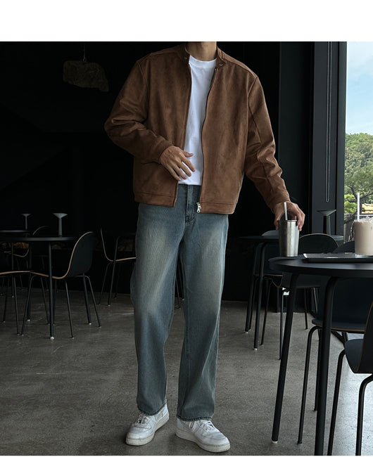 Chaqueta Café con Cuello de Pie - Image 12