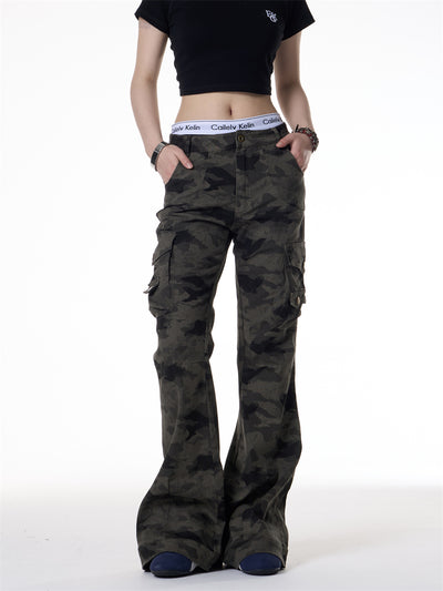 Pantalones Cargo Estilo Retro Americano con Múltiples Bolsillos - Image 9