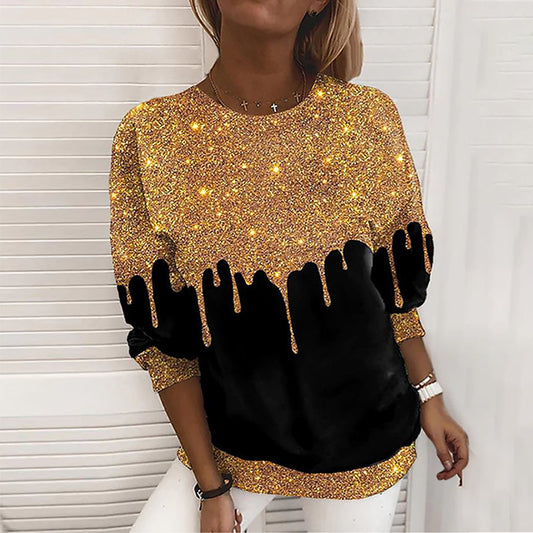 Blusa Casual Estampado Gotas de Lluvia para Mujer