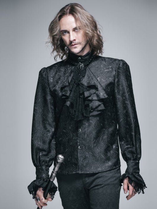 Camisa Medieval Retro Europeo Estilo Corte Británico para Hombre - Image 4