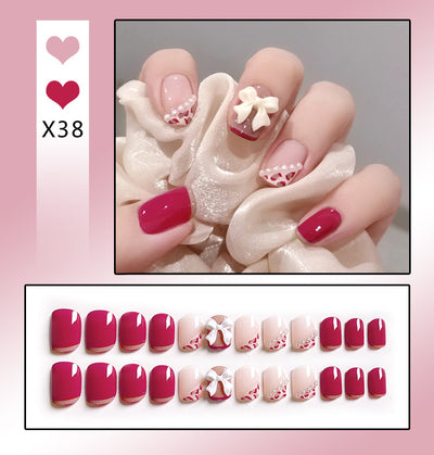Uñas Postizas Francesas Removibles con Diamantes - Image 35