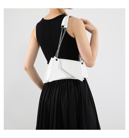 Cartera Cuadrada de Cuero Brillante con Patrón de Piedra para Mujer - Image 42
