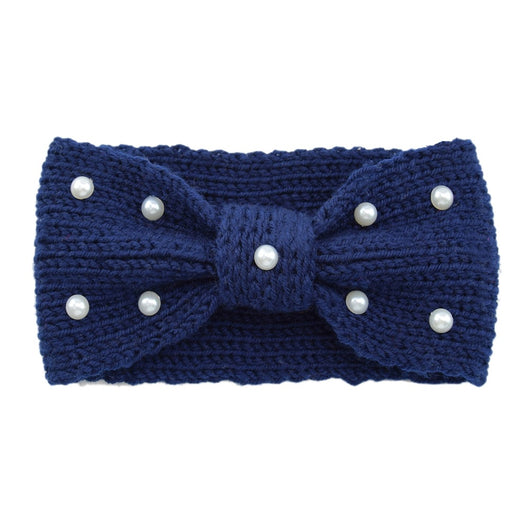 Diadema Tejida de Lana con Moño de Perlas para Mujer - Image 25