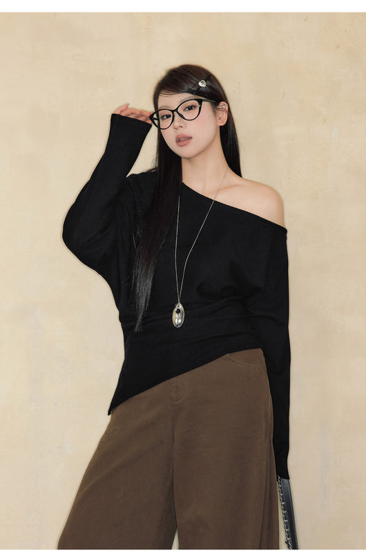 Blusa Asimétrica de Hombro Frío Talla Grande para Mujer - Image 11