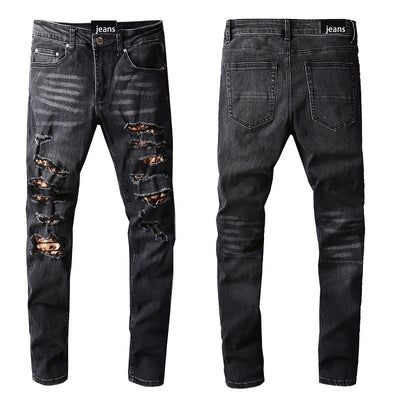 Jeans Rotos con Parches de Moda para Hombre - Image 7