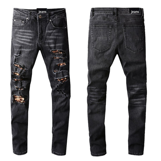 Jeans Rotos con Parches de Moda para Hombre - Image 7