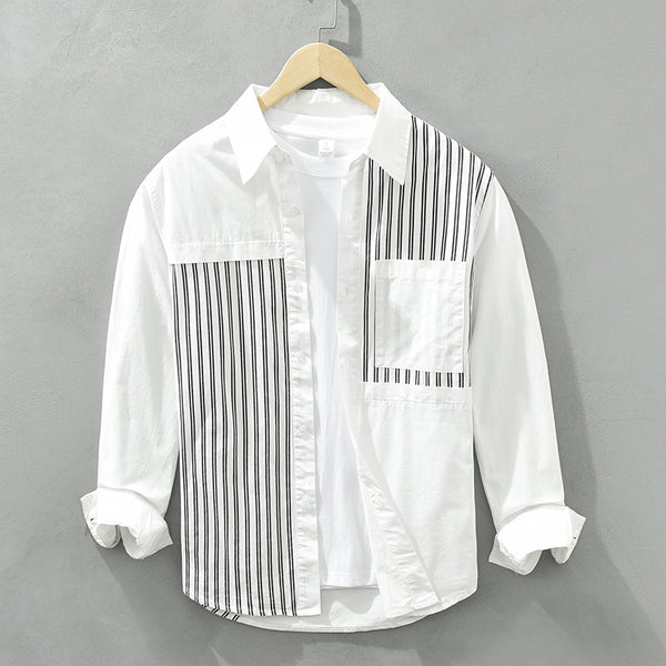 Camisa Suelta de Algodón Manga Larga Estilo Japonés Casual