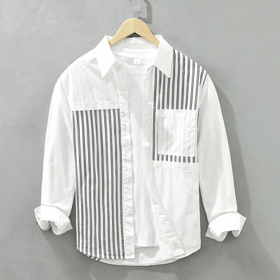 Camisa Suelta de Algodón Manga Larga Estilo Japonés Casual