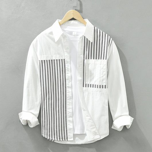 Camisa Suelta de Algodón Manga Larga Estilo Japonés Casual