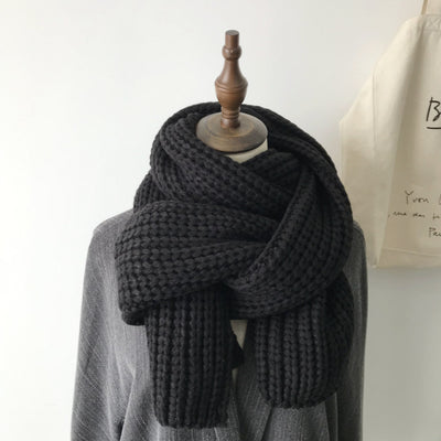 Bufanda Gruesa de Lana Tejida para Invierno - Colores Sólidos Versátiles - Image 15