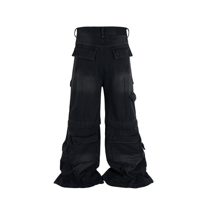 Overol Denim Vintage Desgastado con Bolsillos Múltiples y Doble Uso - Image 24