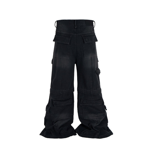 Overol Denim Vintage Desgastado con Bolsillos Múltiples y Doble Uso - Image 24