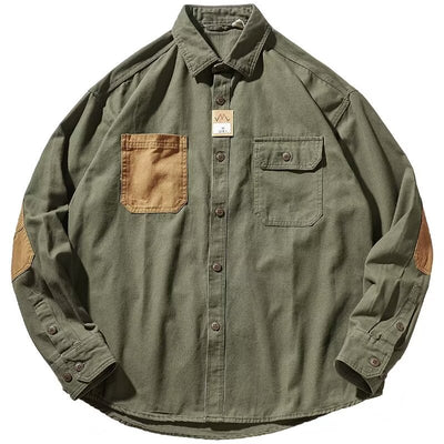 Camisa de Algodón Lavado para Hombre - Estilo Retro Casual con Mangas Largas - Image 3