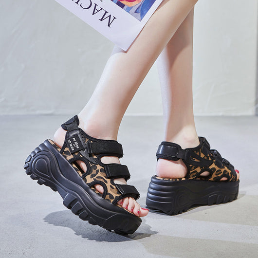 Sandalias Leopardo Talla Grande con Suela Gruesa para Mujer - Image 3