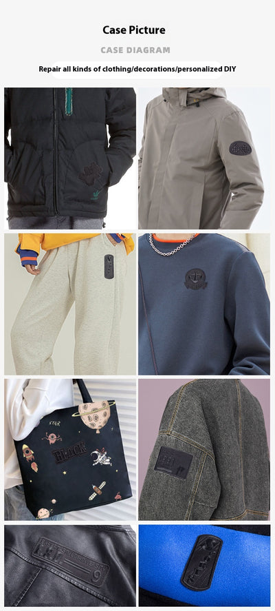 Parches Adhesivos para Ropa - Reparación sin Costura con Patrón de Bordado Negro - Image 31