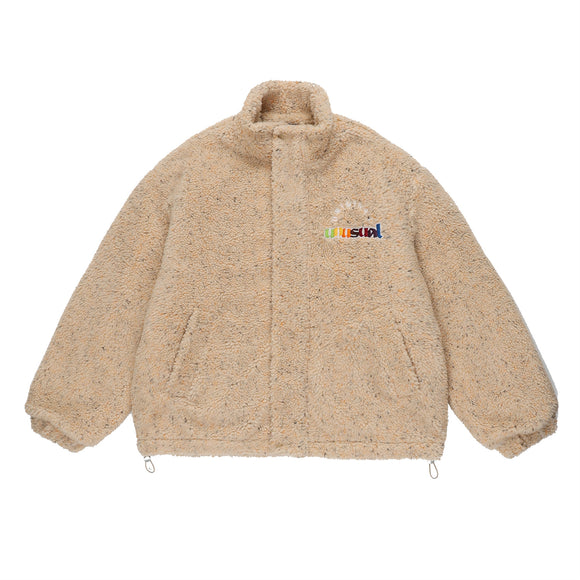 Sobretudo Masculino de Inverno com Gola Alta, Acolchoado de Algodão e Lã de Cordeiro