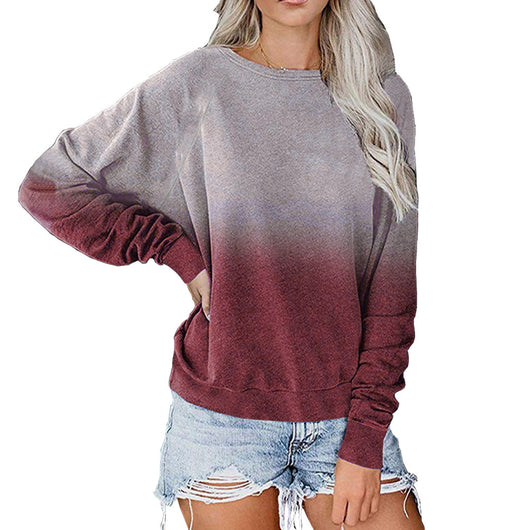 Sudadera Holgada de Manga Larga con Degradado de Color - Image 3