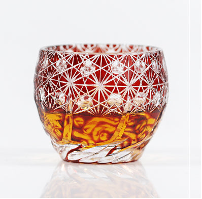 Juego de Copas de Cristal Edo Kiriko Coloreado - Image 2