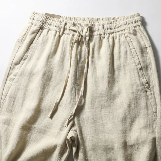 Pantalones Capri de Lino y Algodón Transpirables - Estilo Casual - Image 38