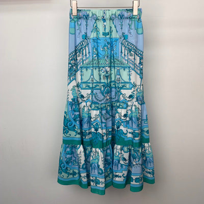 Falda Midi Estampada de Seda con Cintura Elástica Goddess - Image 10