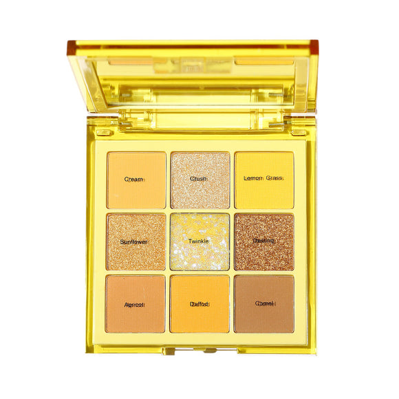 Paleta de Sombras 9 Colores con Brillo - Tonos Tierra y Naranja para Maquillaje Profesional