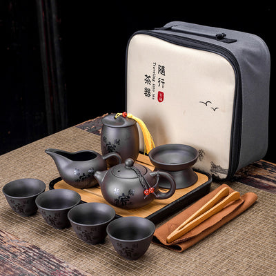 Juego de Té Portátil Zisha: Una Tetera y Cuatro Tazas - Image 35