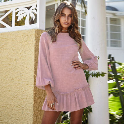 Vestido Casual de Manga Larga con Pliegues - Image 8