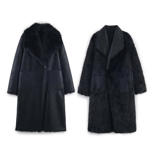 Abrigo de Piel Sintética Reversible Doble Cara - Estilo Europeo y Americano - Image 7