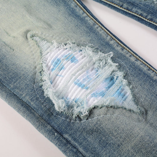 Jeans Rotos con Parches de Color Estilo Retro - Image 15