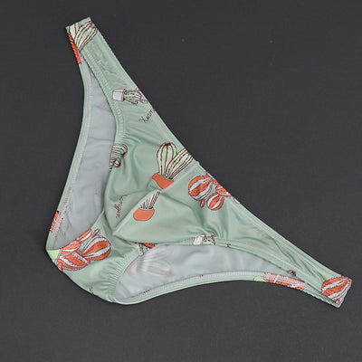 Slip Masculino de Malla Transpirable Tanga Baja con Estampado - Image 10
