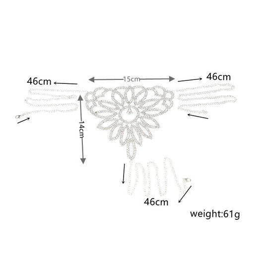 Conjunto de Cadena Corporal Floral con Cristales y Garra - Image 10