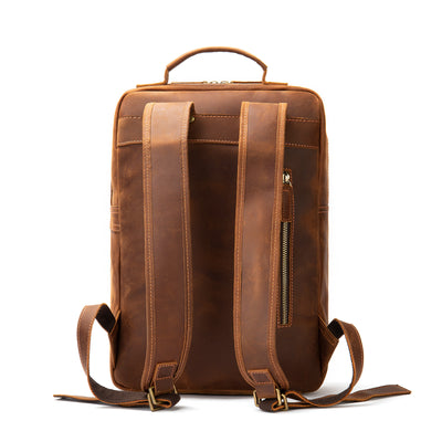 Mochila Retro de Cuero Crazy Horse Gran Capacidad para Hombre - Image 10