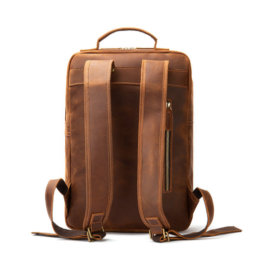 Mochila Retro de Cuero Crazy Horse Gran Capacidad para Hombre - Image 10