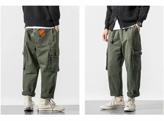 Pantalones Casuales Recortados de Pierna Recta para Hombre - Image 3