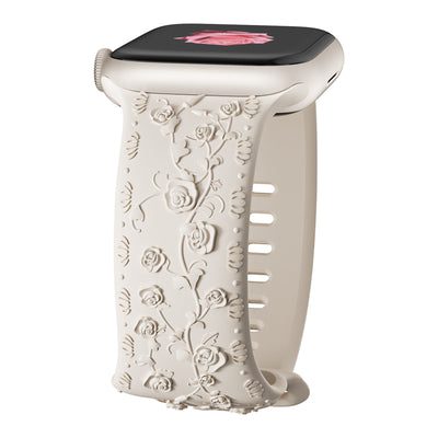 Correa de Reloj de Silicona con Diseño en Relieve Rosa - Image 6