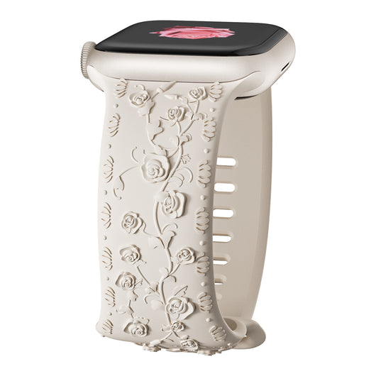 Correa de Reloj de Silicona con Diseño en Relieve Rosa - Image 6