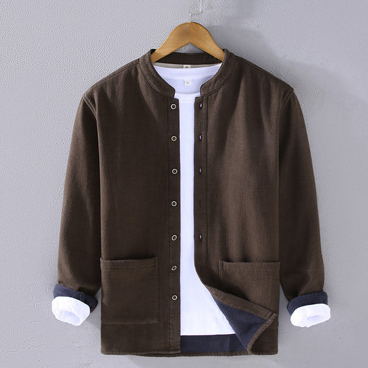 Chaqueta Casual Hombre Algodón Lino Grueso Corte Relajado - Image 5