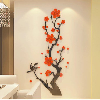 Adhesivo Mural 3D de Cristal Acrílico - Flor de Cerezo para Pared de TV - Image 11