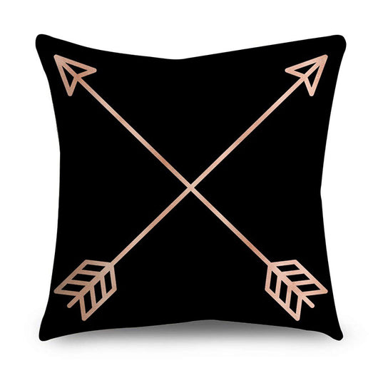 Funda de Cojín Rose Gold con Detalles en Oro Negro - Image 7
