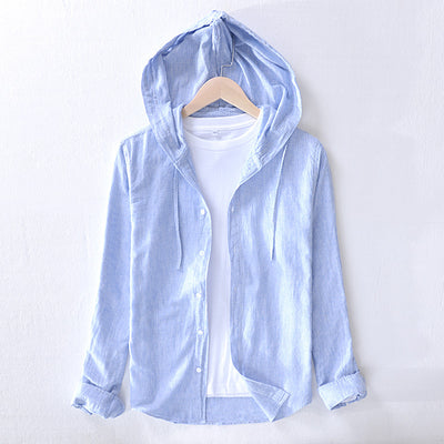 Camisa Hoodie de Lino y Algodón con Estilo Artístico para Jóvenes - Image 8