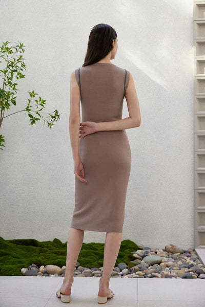 Vestido Tejido de Lana sin Mangas Cuello Redondo con Detalles de Perlas - Image 16