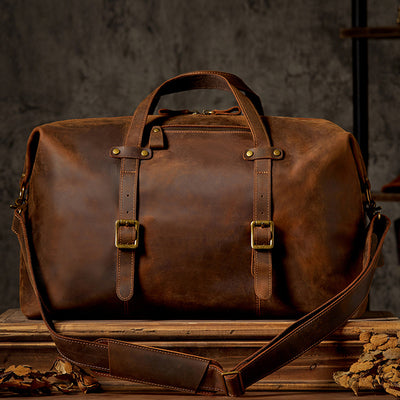 Bolsa de Viaje de Cuero Genuino Capacidad Extra Grande para Hombre - Image 4