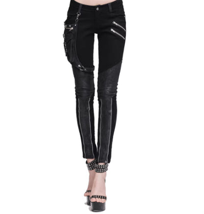 Pantalones Lápiz Patchwork Punk Rock para Mujer - Estilo Callejero - Image 5